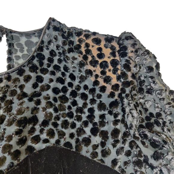 Vtg Niki Originals Black Velvet Burnout Fit & Flare Prom Dress 8 Whimsigoth - Picture 4 of 14